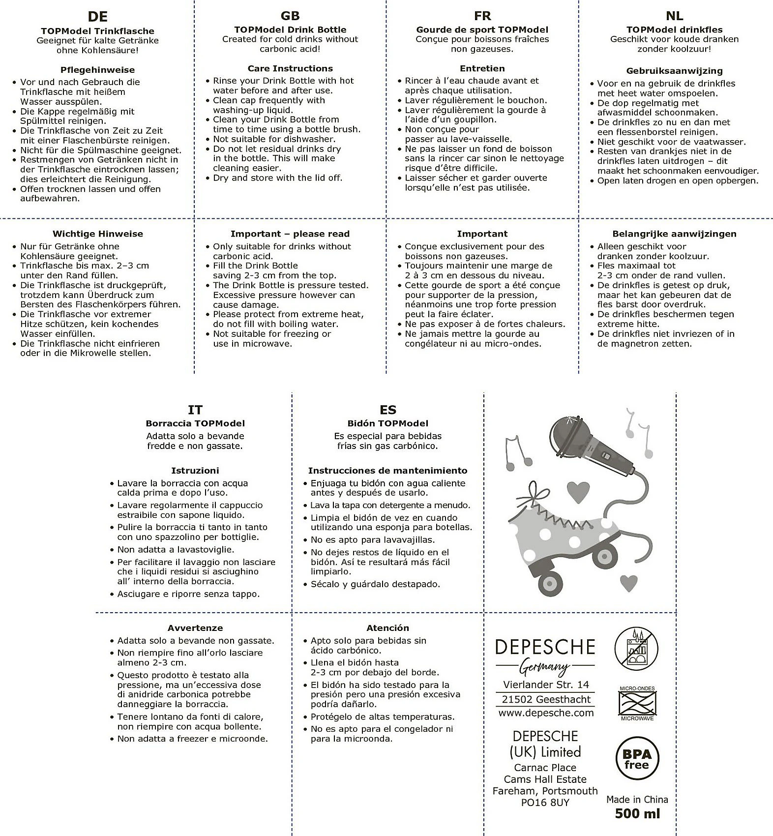 Depesche TOPModel Tritan-Trinkflasche TINY DANCER, 500 Ml 5 Depesche TOPModel Tritan-Trinkflasche TINY DANCER, 500 Ml – Bild 5