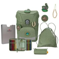 DerDieDas ErgoFlex Easy Eco Schulranzen-Set 5-teilig In Green Planet