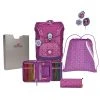 DerDieDas ErgoFlex Easy Schulranzen-Set In Purple Dots