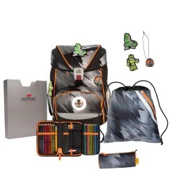 DerDieDas ErgoFlex Exklusiv LED - Schulranzen Set 5tlg. 800g In Cyber Dino