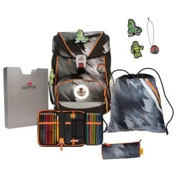 DerDieDas ErgoFlex LED Schulranzen-Set 5tlg. In Cyber Dino