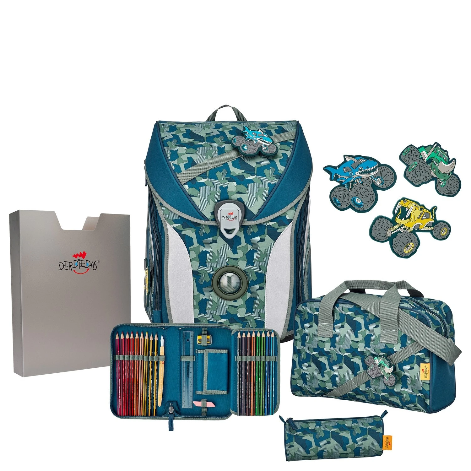 DerDieDas ErgoFlex Max - Schulranzen Set 5tlg. 950g In Monster Truck 1 DerDieDas ErgoFlex Max - Schulranzen Set 5tlg. 950g In Monster Truck