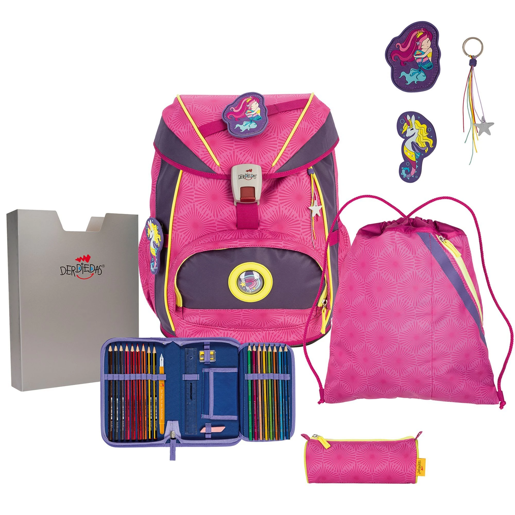 DerDieDas ErgoFlex Superflash Schulranzen-Set In Pink Mermaid 1 DerDieDas ErgoFlex Superflash Schulranzen-Set In Pink Mermaid