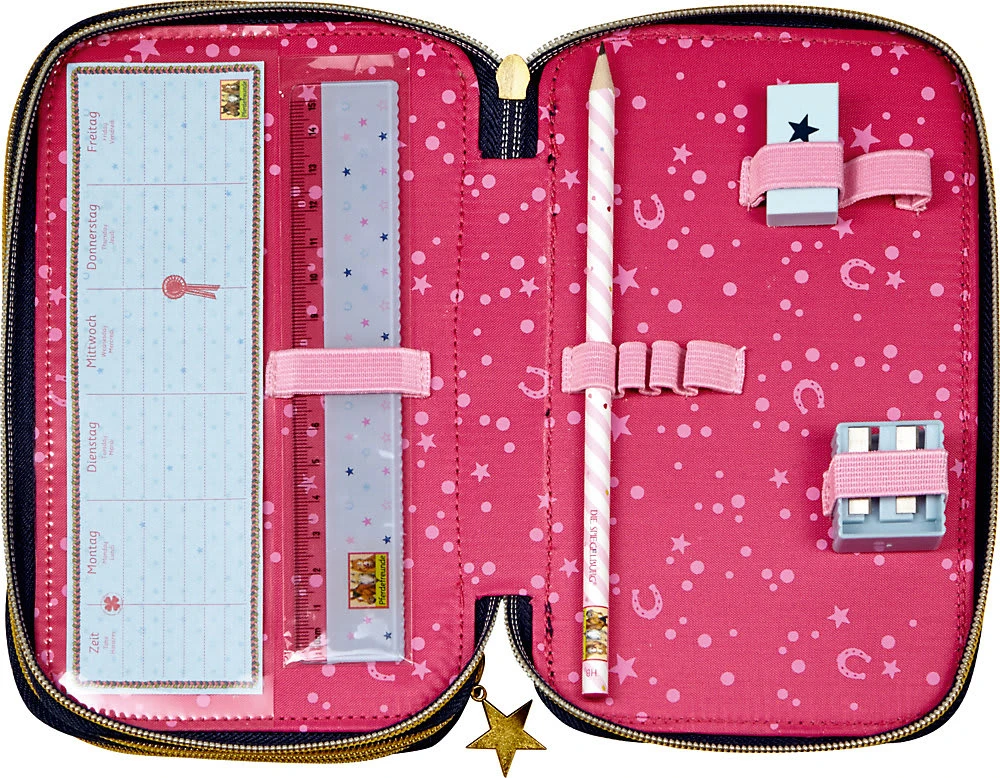 Die Spiegelburg Doppel-Federmäppchen Pferdefreunde, Befüllt, 5-tlg. 2 Die Spiegelburg Doppel-Federmäppchen Pferdefreunde, Befüllt, 5-tlg. – Bild 2