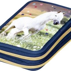 Die Spiegelburg Doppel-Federmäppchen Pferdefreunde, Befüllt, 5-tlg.