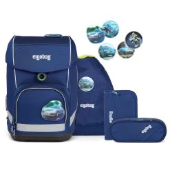 Ergobag Cubo Schulranzen-Set 5tlg. Inkl. Klettie-Set In Blaulichtbär