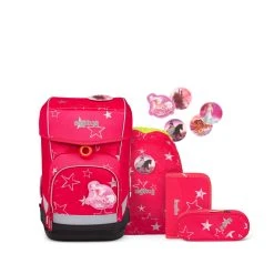 Ergobag Grundschulranzen Cubo Light Cinbärella 5-teiliges Set In Rosa