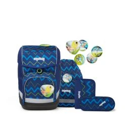 Ergobag Schulranzen Cubo FallrückziehBär 22 5-teiliges Set In Blau