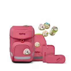 Ergobag Schulranzen Cubo Lamas In Bärjamas 5-teiliges Set In Rosa