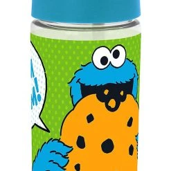 Geda Labels Tritan-Trinkflasche Mit Integriertem Trinkhalm Sesamstraße Krümelmonster,...