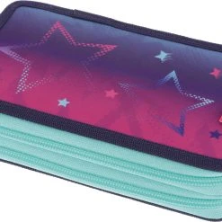 Herlitz Doppelfedermäppchen Pink Stars, Befüllt, 23-tlg.