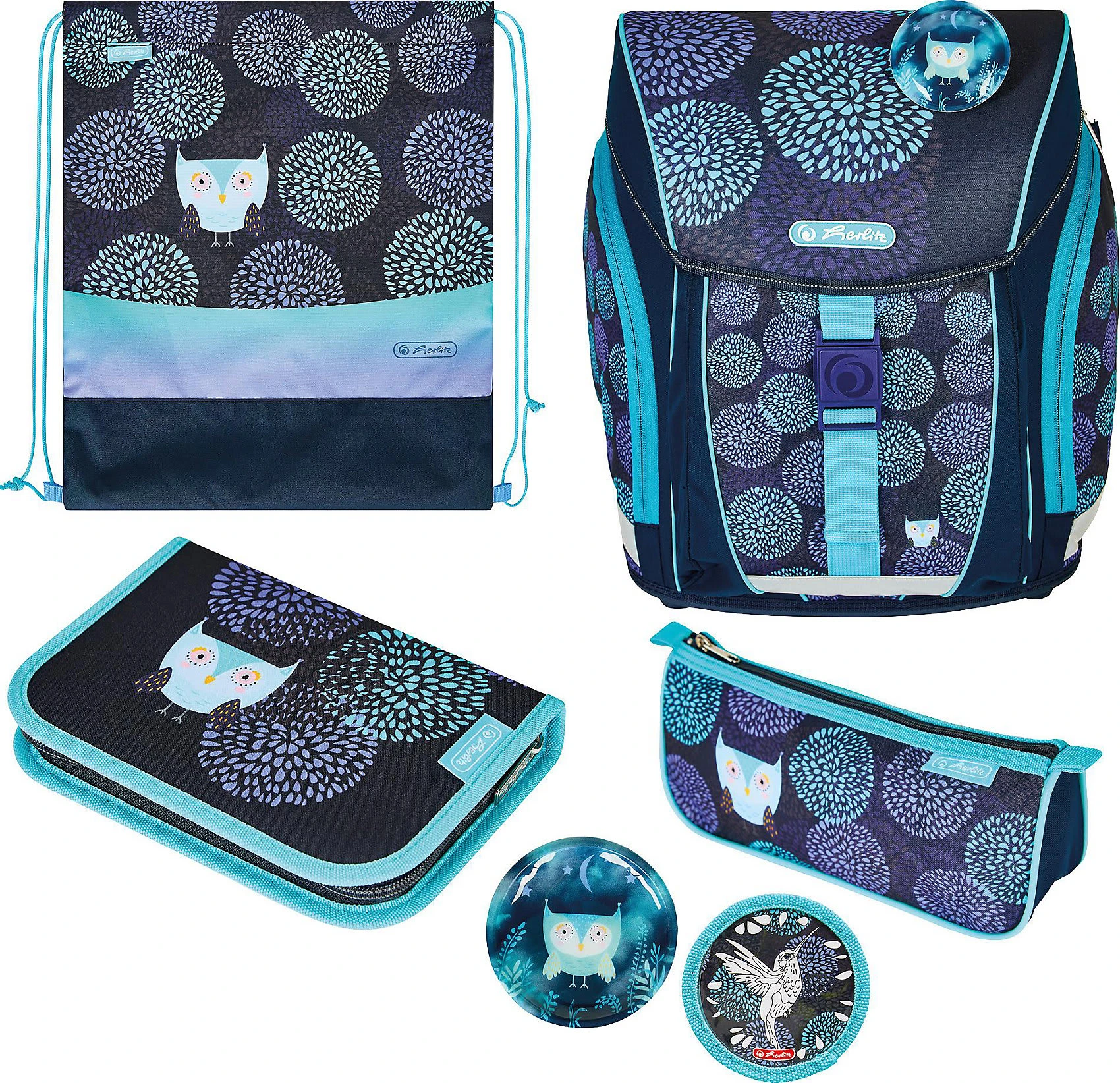 Herlitz Schulranzenset FILOLIGHT PLUS Flower Owl, 6-tlg. (2023) 2 Herlitz Schulranzenset FILOLIGHT PLUS Flower Owl, 6-tlg. (2023) – Bild 2