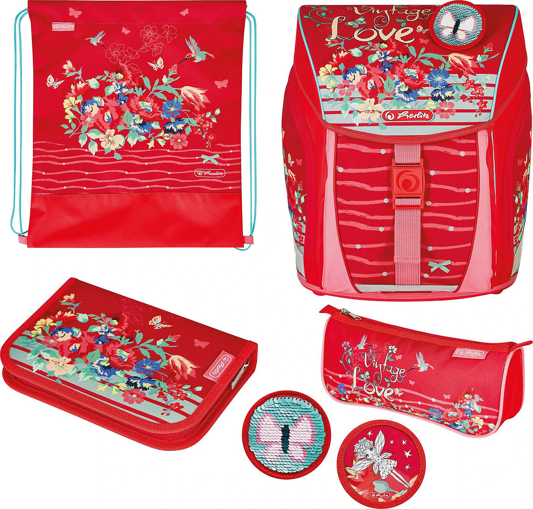 Herlitz Schulranzenset FILOLIGHT PLUS Vintage Love, 6-tlg. (2023) 2 Herlitz Schulranzenset FILOLIGHT PLUS Vintage Love, 6-tlg. (2023) – Bild 2