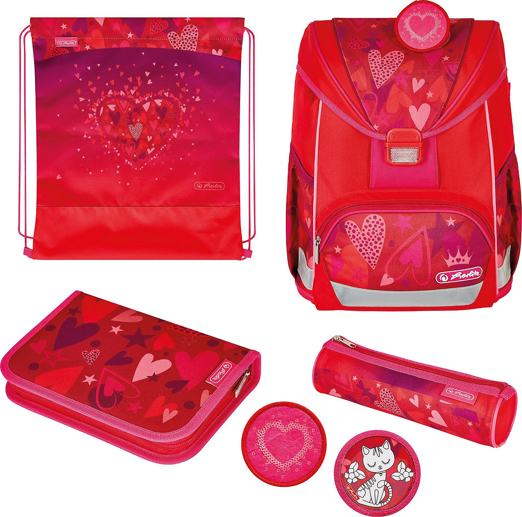Herlitz Schulranzenset ULTRALIGHT PLUS Sweet Hearts, 6-tlg. (2023) 2 Herlitz Schulranzenset ULTRALIGHT PLUS Sweet Hearts, 6-tlg. (2023) – Bild 2