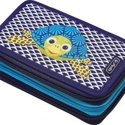 Herlitz Triple-Federmäppchen Cute Animals Turtle, Befüllt, 31-tlg.