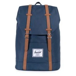Herschel Retreat 19.5 - Rucksack 15" 43 Cm In Navy/tan Synthetic Leather