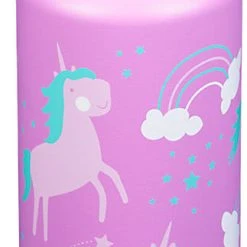 Klean Kanteen Vakuum Edelstahl-Isolierflasche ® Kid Kanteen Unicorns, 355 Ml, Aqua...