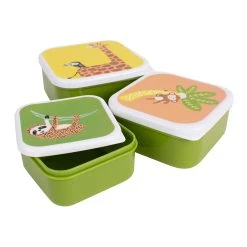 Ladelle 3er Set Kinder Lunchbox Jungle In Grün