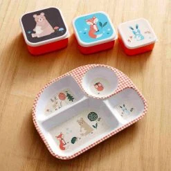 Ladelle 3er Set Kinder Lunchbox Woodland In Orange -Yeaz Geschäft ladelle 3er set kinder lunchbox woodland in orange 2