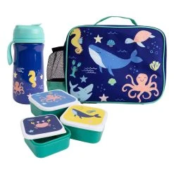 Ladelle 5er Set Kinder Lunchtaschenset Ocean In Blau