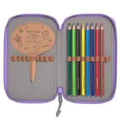 Lässig Zubehör Triple Pencil Case Unique - Mäppchen 21 Cm Befüllt In Violet/Lavender -Yeaz Geschäft lassig zubehor triple pencil case unique mappchen 21 cm befullt in violet lavender 4