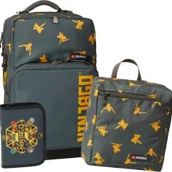 LEGO Schulranzenset MORTENSEN Optimo Maxi Plus ® NINJAGO Team Golden, 3-tlg....
