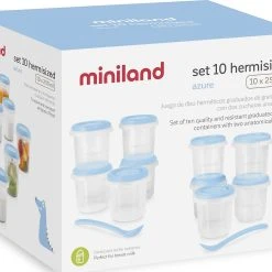 Miniland Aufbewahrungsbehälter-Set 10, 12-tlg., Azure -Yeaz Geschäft miniland aufbewahrungsbehalter set 10 12 tlg azure 2