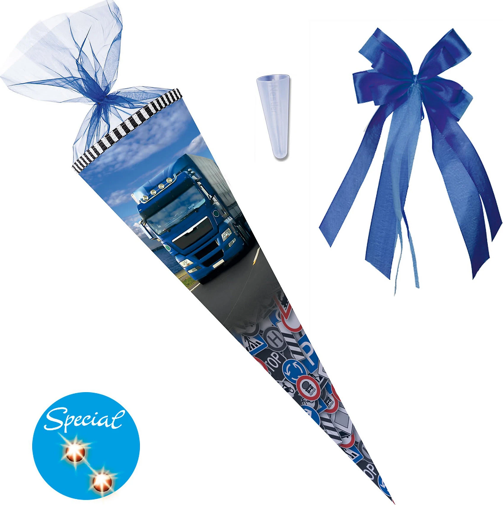 Nestler LED Schultüten-Set Trucks On The Road, 3-tlg., 70 Cm 2 Nestler LED Schultüten-Set Trucks On The Road, 3-tlg., 70 Cm – Bild 2