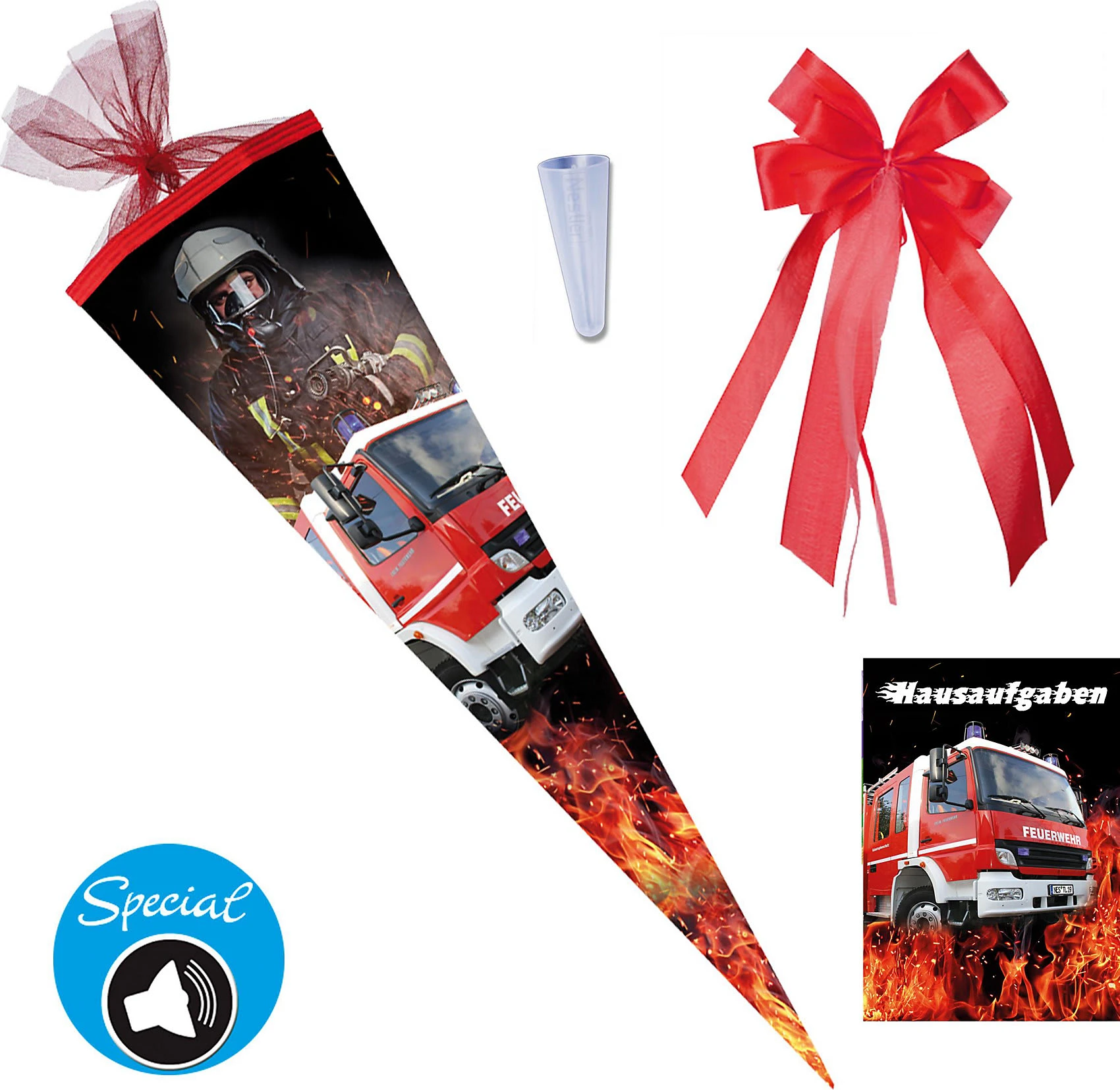 Nestler Sound Schultüten-Set Feuerwehr, 4-tlg., 70 Cm 2 Nestler Sound Schultüten-Set Feuerwehr, 4-tlg., 70 Cm – Bild 2