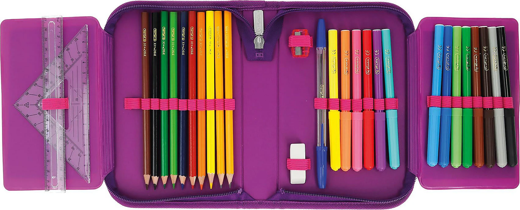 Pelikan Federmäppchen Butterflies, Befüllt, 31-tlg. 2 Pelikan Federmäppchen Butterflies, Befüllt, 31-tlg. – Bild 2