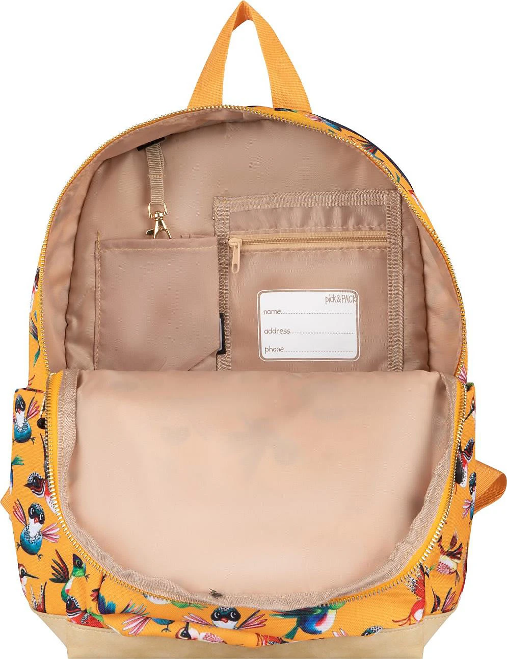 Pick & PACK Freizeitrucksack M Birds Citrus 5 Pick & PACK Freizeitrucksack M Birds Citrus – Bild 5