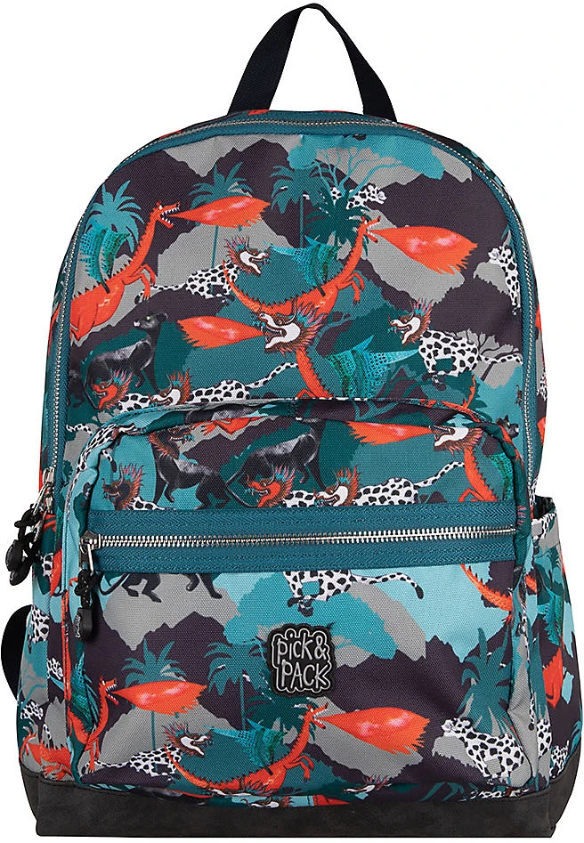 Pick & PACK Freizeitrucksack M Forest Dragon Multi Green 1 Pick & PACK Freizeitrucksack M Forest Dragon Multi Green