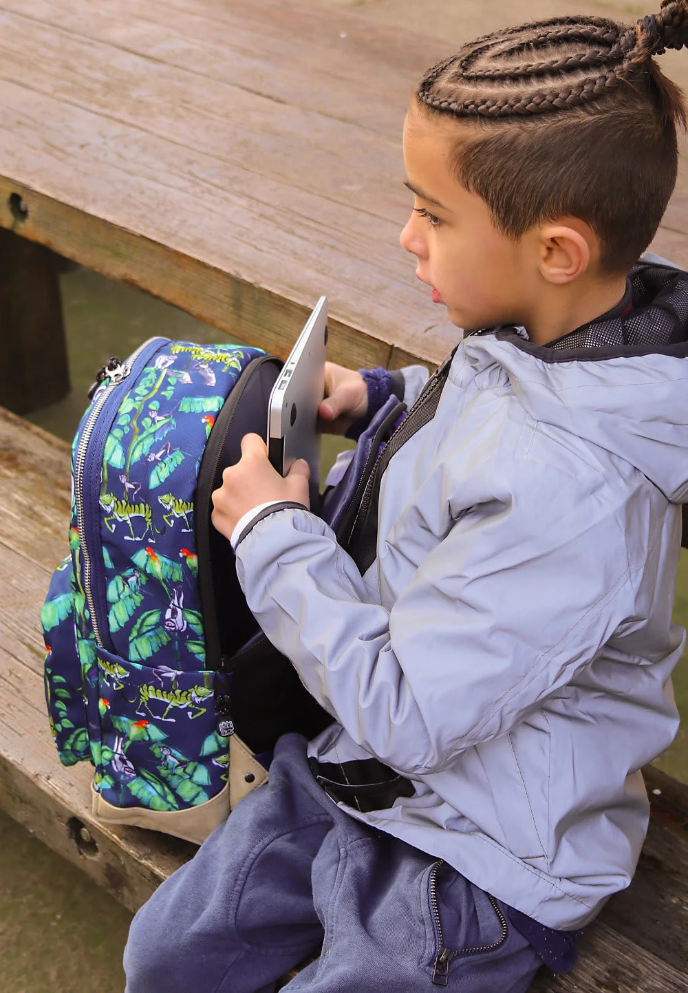 Pick & PACK Freizeitrucksack M Happy Jungle Navy 7 Pick & PACK Freizeitrucksack M Happy Jungle Navy – Bild 7