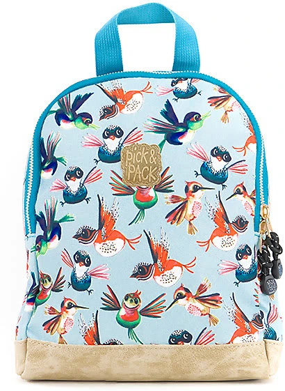 Pick & PACK Kinderrucksack XS Birds Dusty Blue 1 Pick & PACK Kinderrucksack XS Birds Dusty Blue