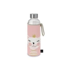PPD Glasflasche Mit Schutzhülle 500 Ml In Happy Cat