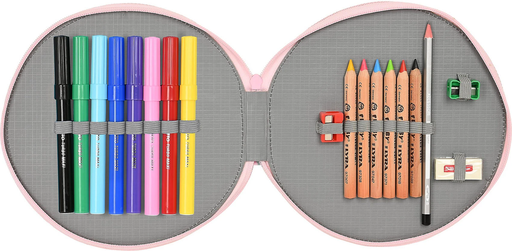 Safta Federmäppchen Rund Peppa Pig, 18-tlg. 3 Safta Federmäppchen Rund Peppa Pig, 18-tlg. – Bild 3