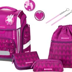 Schneiders Schulranzenset LED ERGOLITE Hearts, 9-tlg. (2023)