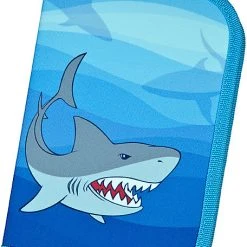 Scooli Federmäppchen Shark Alarm, Befüllt, 23-tlg.