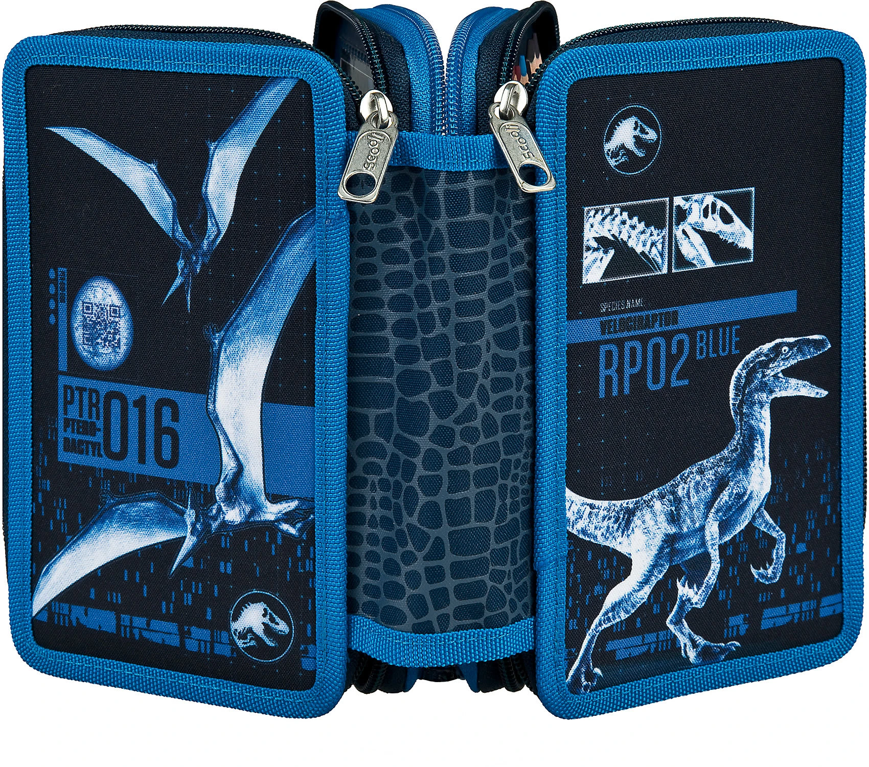 Scooli Triple-Federmäppchen Jurassic World, Befüllt, 30-tlg. 2 Scooli Triple-Federmäppchen Jurassic World, Befüllt, 30-tlg. – Bild 2