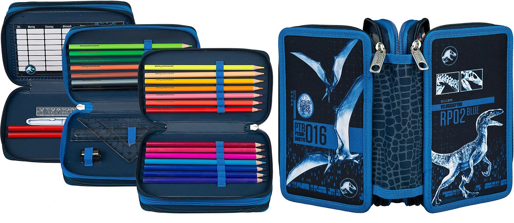 Scooli Triple-Federmäppchen Jurassic World, Befüllt, 30-tlg. 6 Scooli Triple-Federmäppchen Jurassic World, Befüllt, 30-tlg. – Bild 6