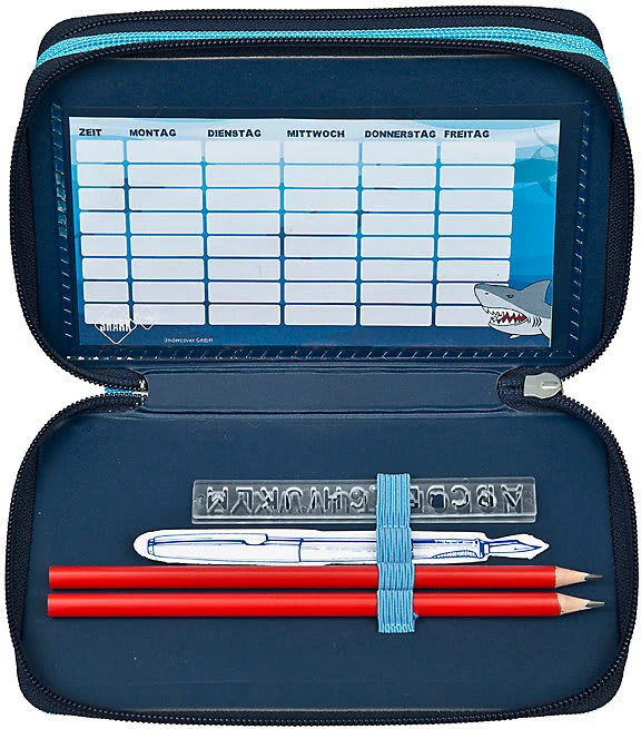 Scooli Triple-Federmäppchen Shark Alarm, Befüllt, 30-tlg. 4 Scooli Triple-Federmäppchen Shark Alarm, Befüllt, 30-tlg. – Bild 4