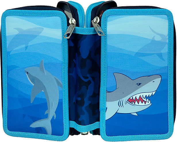 Scooli Triple-Federmäppchen Shark Alarm, Befüllt, 30-tlg. 5 Scooli Triple-Federmäppchen Shark Alarm, Befüllt, 30-tlg. – Bild 5