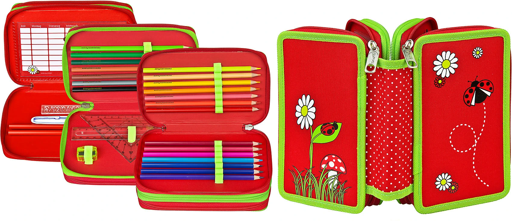 Scooli Triple-Federmäppchen Sweet Beetle, Befüllt, 30-tlg. 6 Scooli Triple-Federmäppchen Sweet Beetle, Befüllt, 30-tlg. – Bild 6