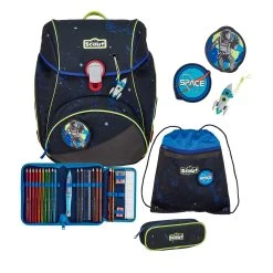 Scout Alpha Black Galaxy Schulranzen In 4-teiliges Set Schwarz/blau