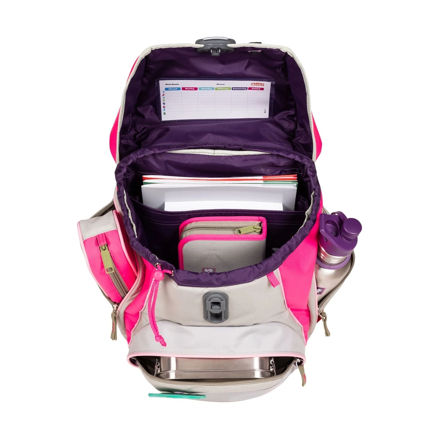 Scout Alpha DIN Pink Cherry Schulranzen 4-teiliges Set In Pink/grau 6 Scout Alpha DIN Pink Cherry Schulranzen 4-teiliges Set In Pink/grau – Bild 6