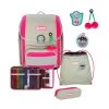Scout Genius DIN Pink Cherry Grundschulranzen 4-teiliges Set In Pink/grau