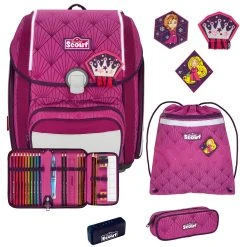 Scout Genius Safety Light Schulranzen-Set 4tlg. In Diamond Princess