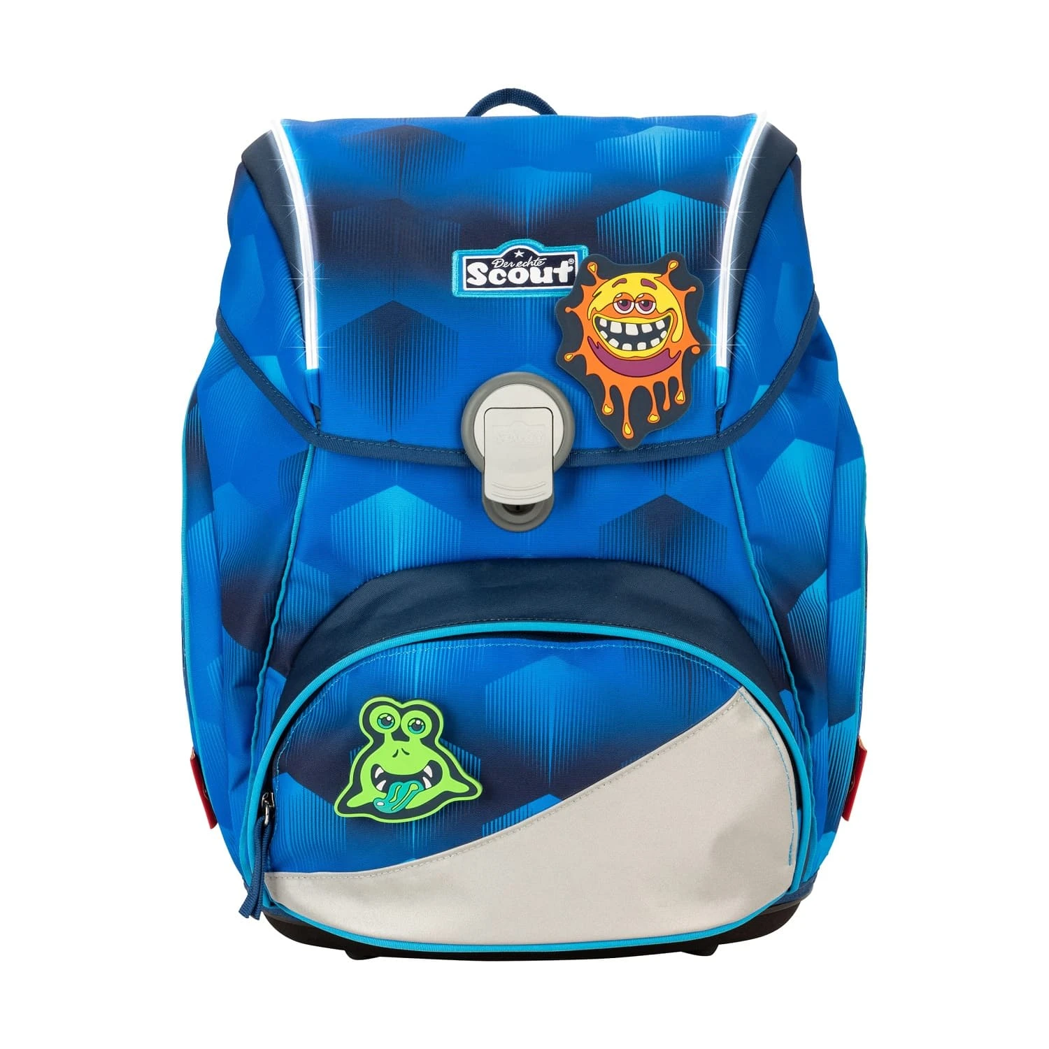 Scout Schulrucksack Alpha Exklusiv Safety Light Funny Freaks 5-teiliges Set In Blau 2 Scout Schulrucksack Alpha Exklusiv Safety Light Funny Freaks 5-teiliges Set In Blau – Bild 2