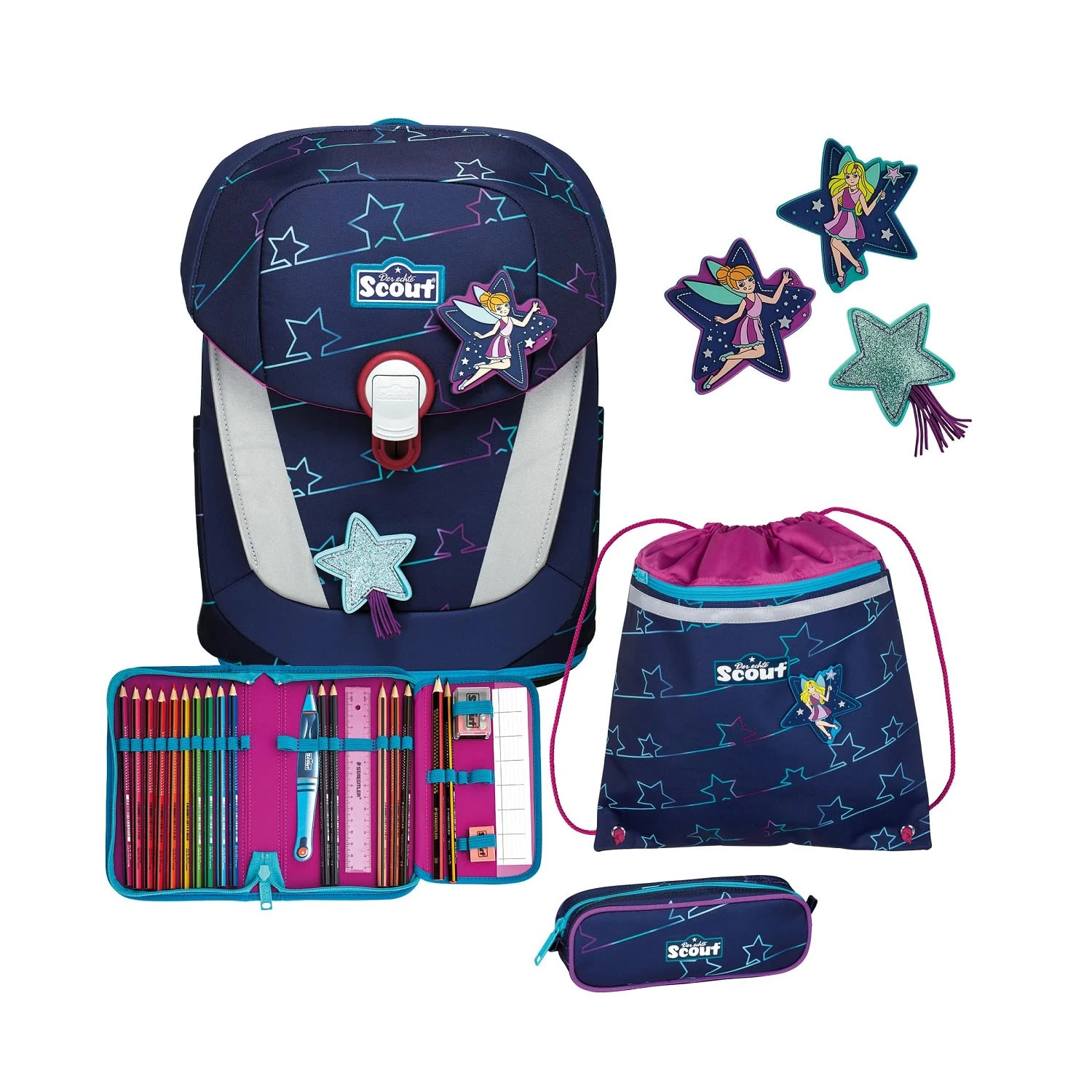 Scout Sunny II Lightweight Blue Star 4-teiliges Set In Blau/lila 1 Scout Sunny II Lightweight Blue Star 4-teiliges Set In Blau/lila