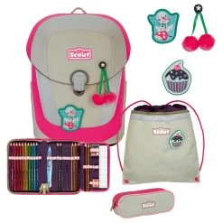 Scout Sunny II Schulranzenset 4tlg. In Pink Cherry